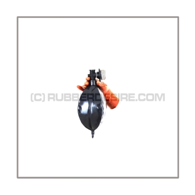 Rebreathing bag RB-W1 with angled gasmaskthread-port, breathingreduction-adaptor and 1 litre volume